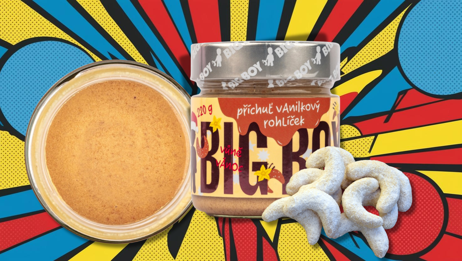 BIG BOY® Vanilkový rohlíček - Oříškový krém s příchutí vanilkového rohlíčku 220g